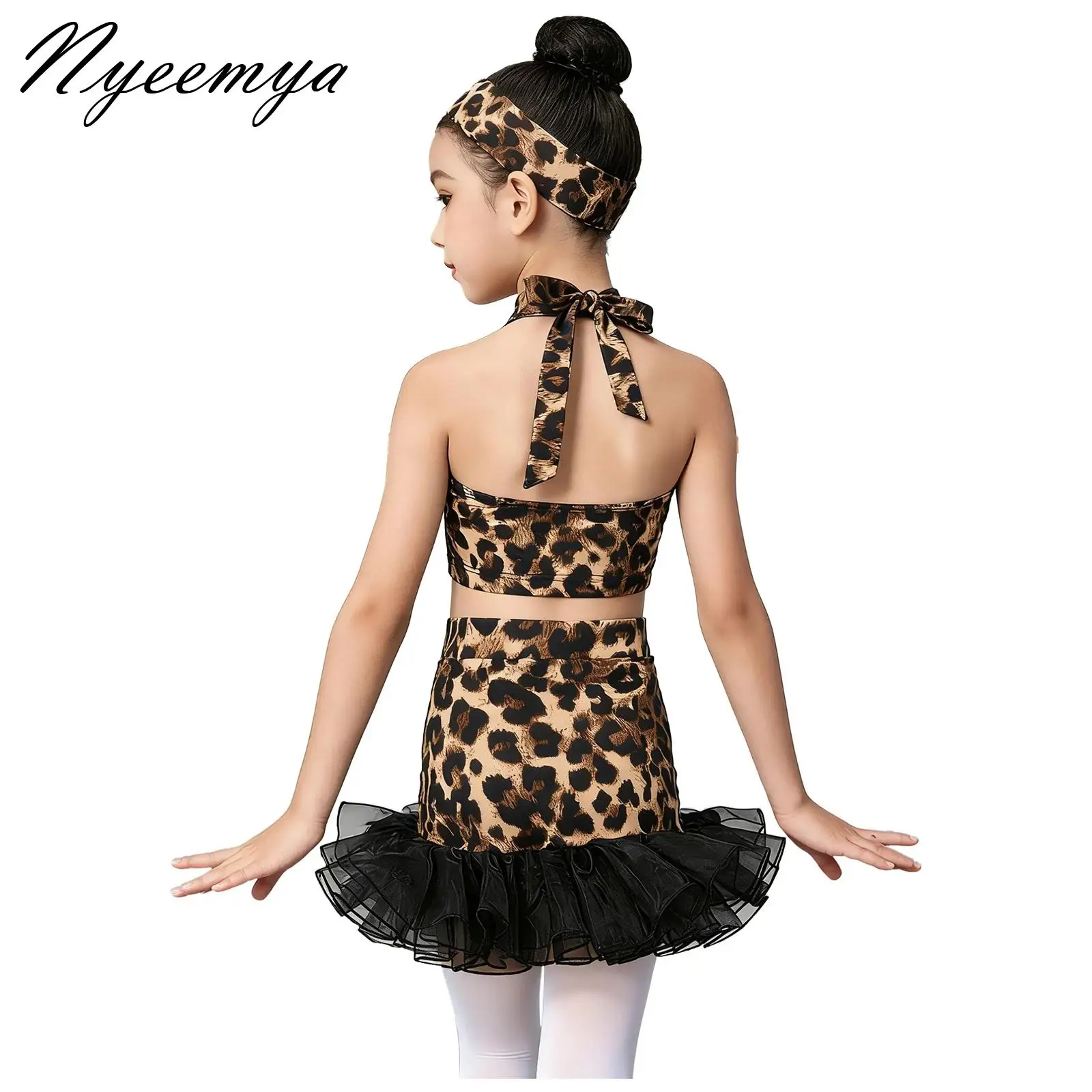 Kids Girls Leopard Print Latin Ballroom Tango Salsa Chacha Dance Performance Outfit Sleeveless Crop Top with Skirt Headband Sets
Kids Girls Leopard Print Latin Ballroom Tango Salsa Chacha Dance Performance Outfit Sleeveless Crop Top with Skirt Headband Sets