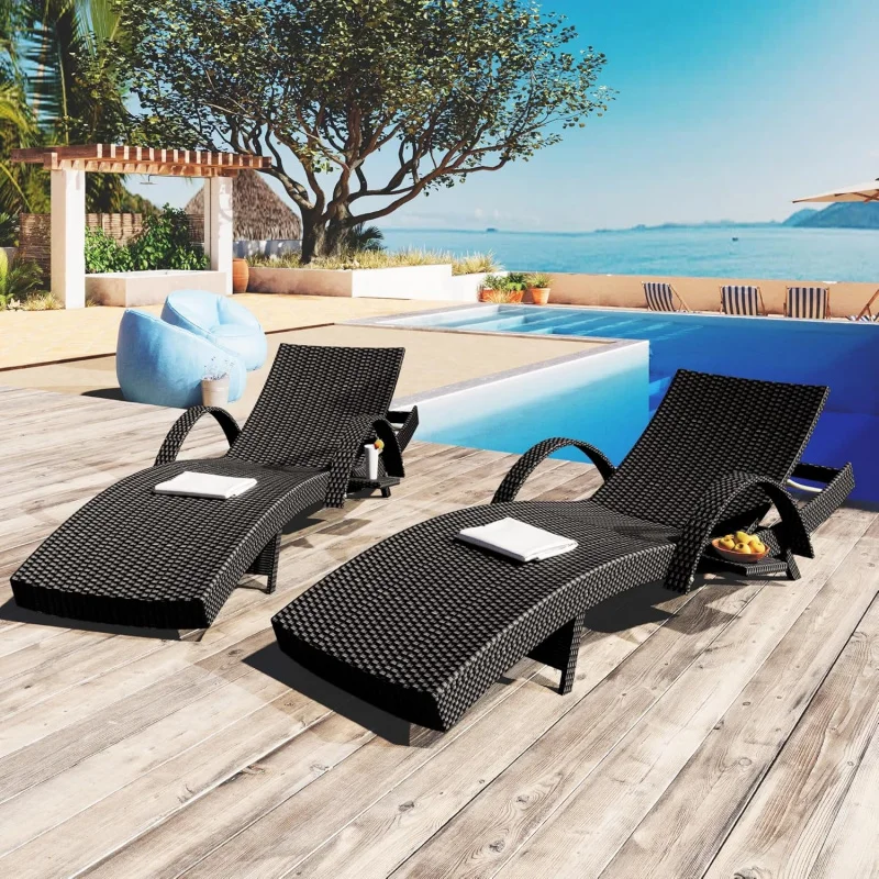 2026 New:Set of 2 Reclining Chaise Lounge with Pull-Out Side Table, 80'' Outdoor Wicker Lounge Chairs Adjustable Backrest Patio
2026 New:Set of 2 Reclining Chaise Lounge with Pull-Out Side Table, 80'' Outdoor Wicker Lounge Chairs Adjustable Backrest Patio