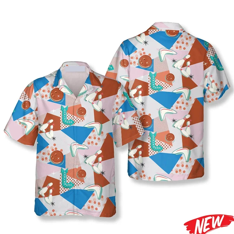 Men's classic bowling ball pattern Hawaiian shirt summer street retro short-sleeved 3D printed loose sporty beach collar shirt
Men's classic bowling ball pattern Hawaiian shirt summer street retro short-sleeved 3D printed loose sporty beach collar shirt