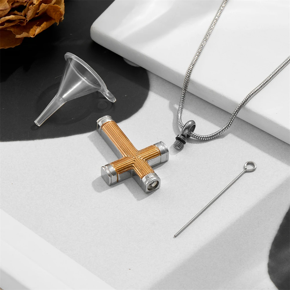 Stainless Steel Cross Urn Pendant for Human Ashes - Cremation Necklace, Memorial Jewelry Keepsake to Hold Loved One's Ashes
Stainless Steel Cross Urn Pendant for Human Ashes - Cremation Necklace, Memorial Jewelry Keepsake to Hold Loved One's Ashes