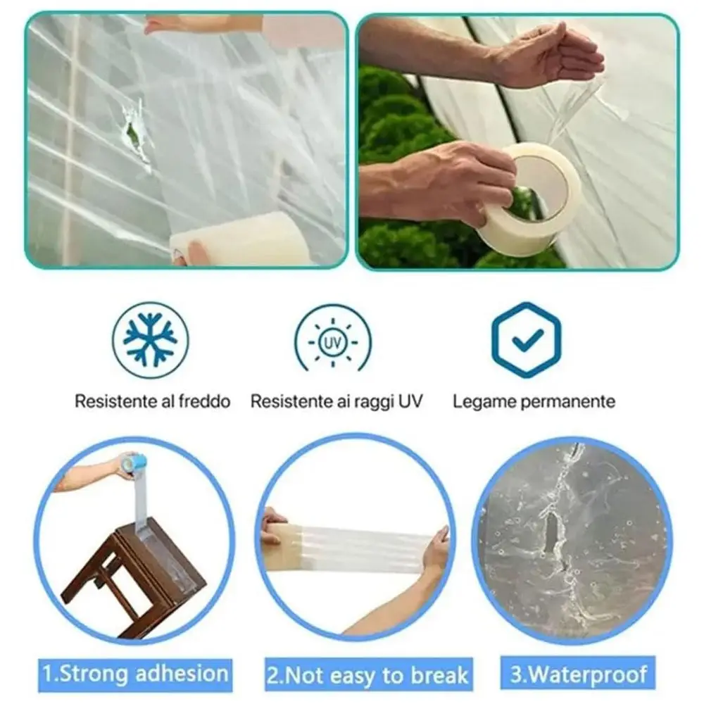 Farmland Supplies Greenhouse Repair Tape Garden Supplies Clear High Strength Greenhouse Film Leak Proof Accessories 10m
Farmland Supplies Greenhouse Repair Tape Garden Supplies Clear High Strength Greenhouse Film Leak Proof Accessories 10m