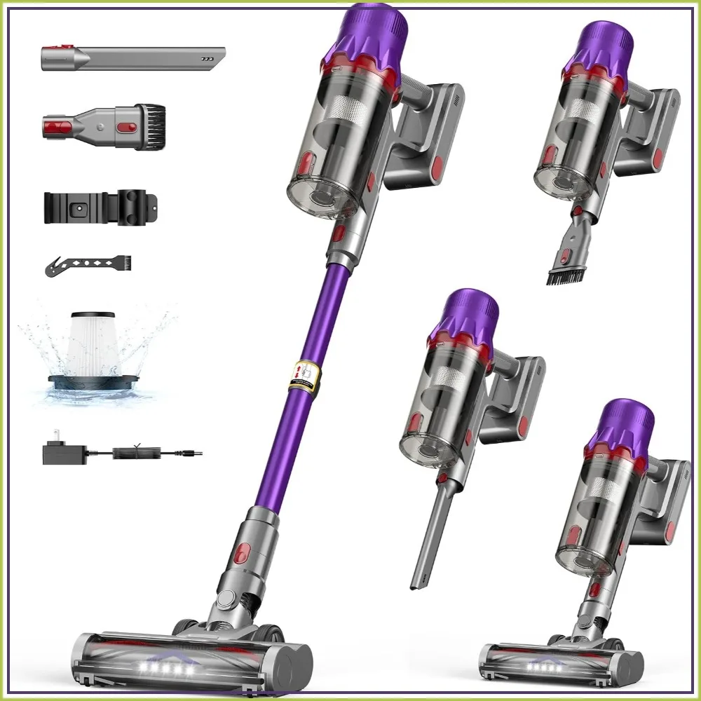 Powerful Cordless Stick Vacuum: 45kPa, 55Min, Anti-Tangle, LED Light, HEPA, Lightweight for Pet Hair & Hard Floors
Powerful Cordless Stick Vacuum: 45kPa, 55Min, Anti-Tangle, LED Light, HEPA, Lightweight for Pet Hair & Hard Floors