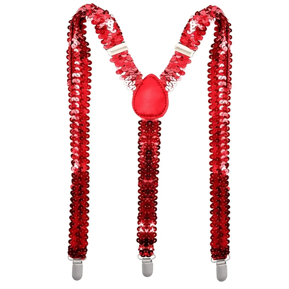 Shinning Fish Scale Sequin Suspenders Party Stage Performances 3-clip Y-back Suspenders Adjustable Elastic Metal Clip Suspenders
Shinning Fish Scale Sequin Suspenders Party Stage Performances 3-clip Y-back Suspenders Adjustable Elastic Metal Clip Suspenders