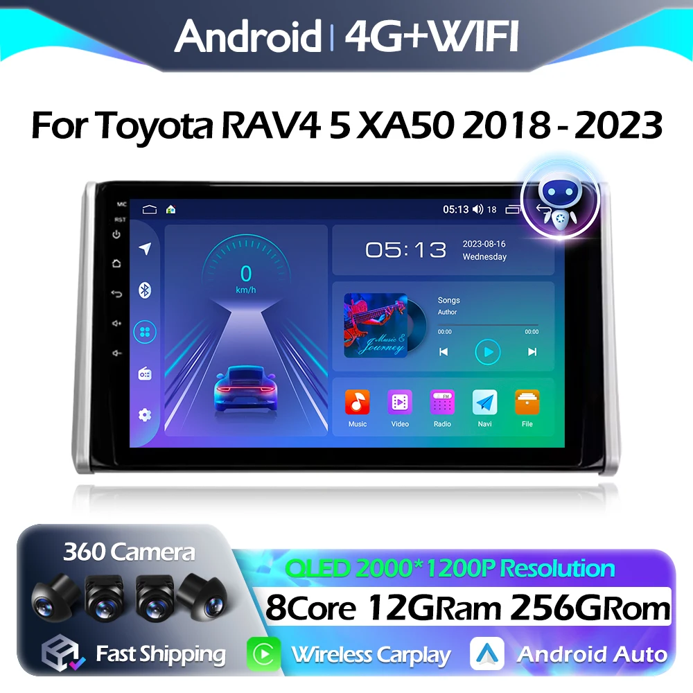 Android Auto Carplay For Toyota RAV4 5 XA50 2018 - 2023 Car Radio Multimedia Video Player Navigation stereo GPS WIFI BT QLED
Android Auto Carplay For Toyota RAV4 5 XA50 2018 - 2023 Car Radio Multimedia Video Player Navigation stereo GPS WIFI BT QLED