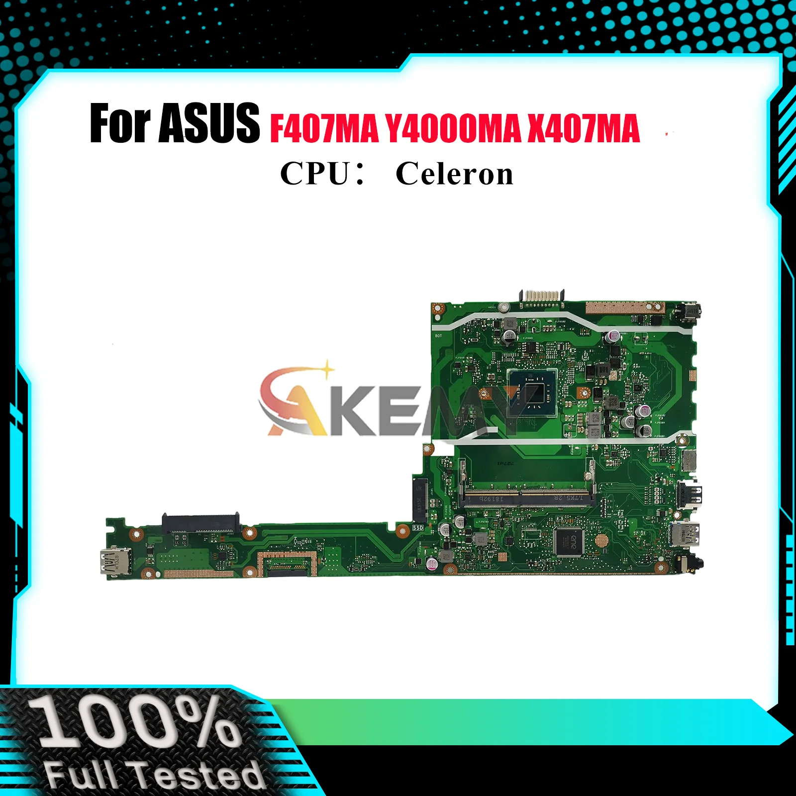 X407MA Laptop Motherboard For ASUS VivoBook X407MA X407M F407MA Y4000MA Notebook Mainboard With Celeron CPU 100% tests OK stk 
X407MA Laptop Motherboard For ASUS VivoBook X407MA X407M F407MA Y4000MA Notebook Mainboard With Celeron CPU 100% tests OK stk