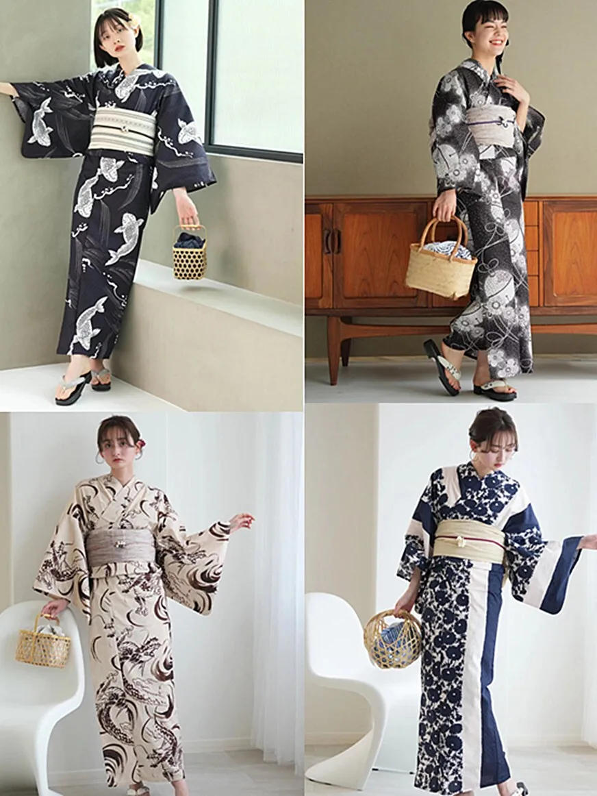 Traditional Japanese Kimono Yukata for Women - 100% Cotton Formal Dress - Multi-style Photo & Travel Costume
Traditional Japanese Kimono Yukata for Women - 100% Cotton Formal Dress - Multi-style Photo & Travel Costume