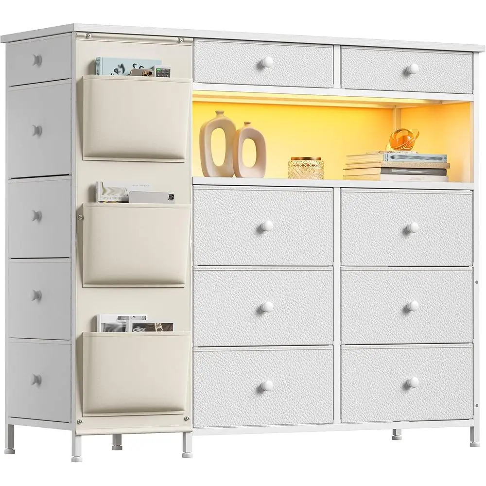 Bedroom LED-lit Cabinet with 3 Drawers, Cupboard Island, Living Room Furniture, Entryway Storage, White Steel and Wood
Bedroom LED-lit Cabinet with 3 Drawers, Cupboard Island, Living Room Furniture, Entryway Storage, White Steel and Wood