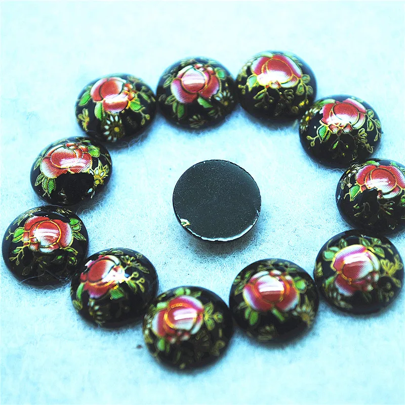 10PCS New Plastic Cabochons Round Shape Size 12MM Black Flower Handmade Drawing No Hole DIY Beads Cabs Loose Jewelry Findings
10PCS New Plastic Cabochons Round Shape Size 12MM Black Flower Handmade Drawing No Hole DIY Beads Cabs Loose Jewelry Findings