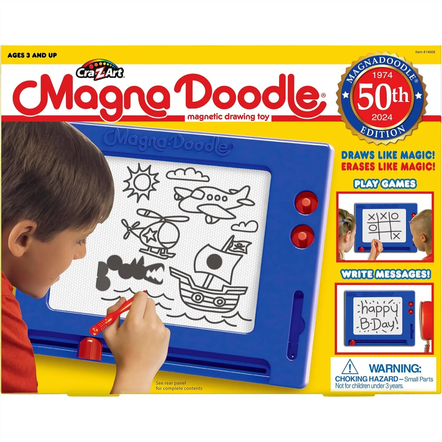Retro Magnetic Drawing Board Toy for Kids Ages 3+ - Classic Doodle Pad with Magic Pen & 2 Stamps, Blue/White
Retro Magnetic Drawing Board Toy for Kids Ages 3+ - Classic Doodle Pad with Magic Pen & 2 Stamps, Blue/White