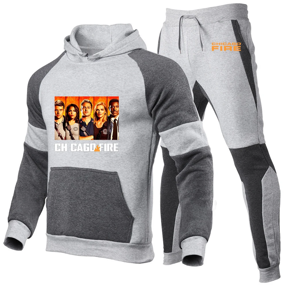 2025 Spring Autumn Chicago Fire Department Show Tv Rescue Print Patchwork Cotton Sports Sets Men Hooded Hoodies+Sweatpants Suits
2025 Spring Autumn Chicago Fire Department Show Tv Rescue Print Patchwork Cotton Sports Sets Men Hooded Hoodies+Sweatpants Suits