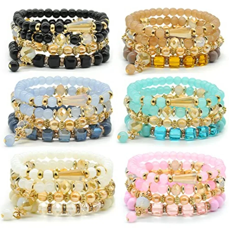 Bohemian Bracelet Sets for Women - 6 Sets Stackable Stretch Bracelets Multi-color Boho Jewelry for Women Hippie Bracelets Daint
Bohemian Bracelet Sets for Women - 6 Sets Stackable Stretch Bracelets Multi-color Boho Jewelry for Women Hippie Bracelets Daint