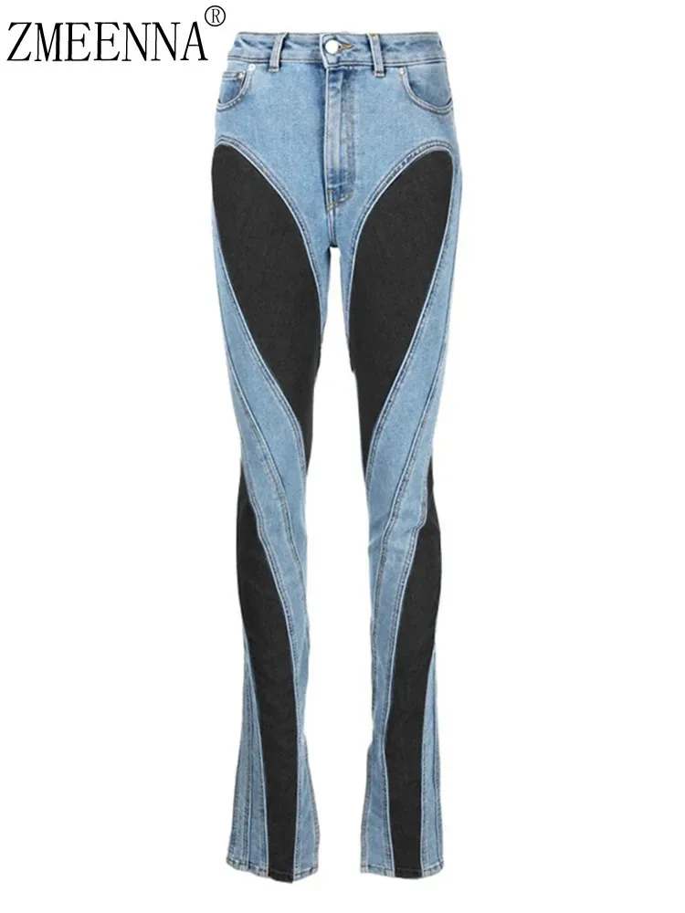 ZMEENNA Fashion Women Jeans Slim Deconstruct Panelled Patchwork High Waist Split Blue Long Denim Pants Autumn 2024 New TH3141
ZMEENNA Fashion Women Jeans Slim Deconstruct Panelled Patchwork High Waist Split Blue Long Denim Pants Autumn 2024 New TH3141