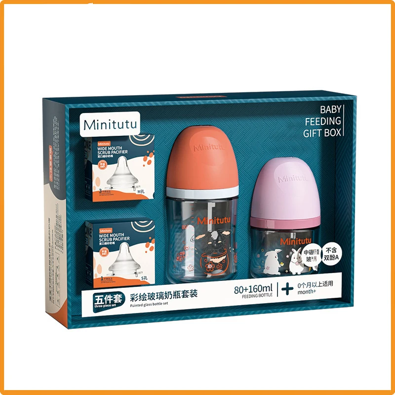 【 Minitutu 】Newborn wide mouth medium borosilicate glass bottle 80/160 / With silicone cushion
【 Minitutu 】Newborn wide mouth medium borosilicate glass bottle 80/160 / With silicone cushion