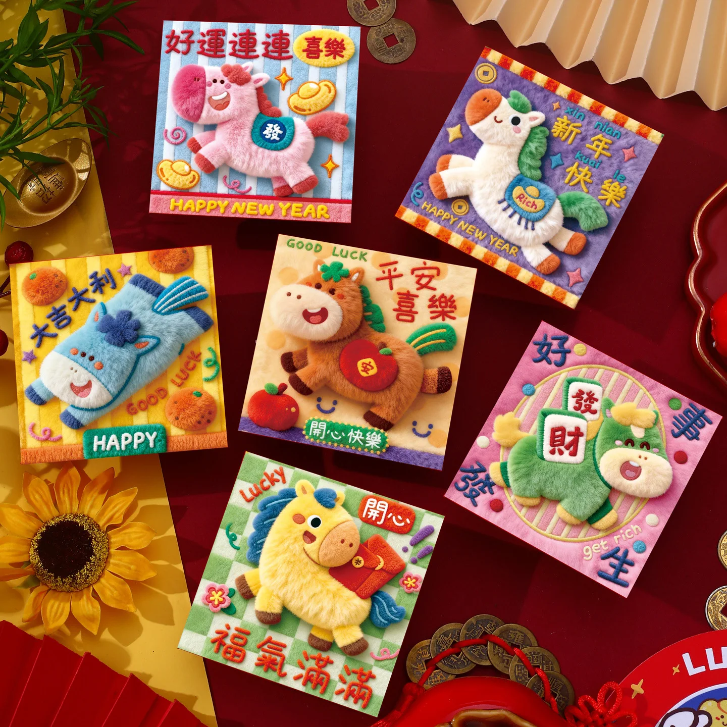 6 Pcs 2026 Horse Year Creative Red Envelope New Year Spring Festival Lucky Money Pouch Cute Pony Pattern Red Packet
6 Pcs 2026 Horse Year Creative Red Envelope New Year Spring Festival Lucky Money Pouch Cute Pony Pattern Red Packet