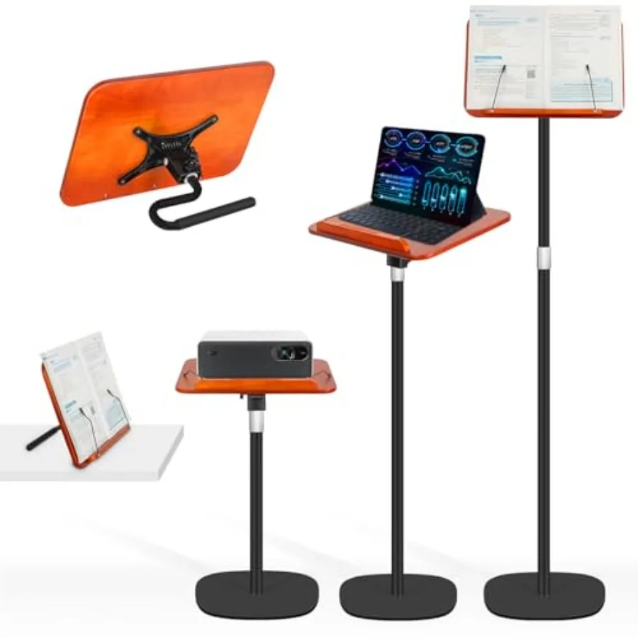 2-in-1 Floor Standing Book Stand Foldable Book Holder for Reading with Page Clips 19" 51" Height Adjustable Sturdy Podium Stand
2-in-1 Floor Standing Book Stand Foldable Book Holder for Reading with Page Clips 19" 51" Height Adjustable Sturdy Podium Stand