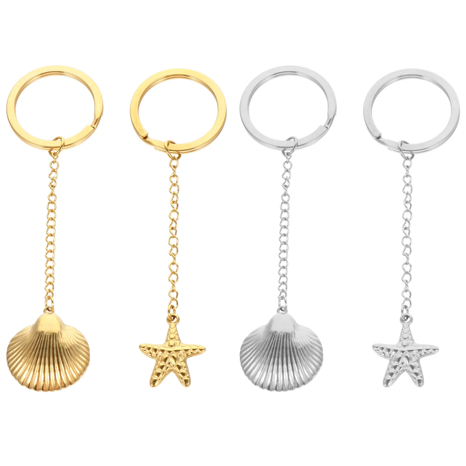 4Pcs Shell Key Chain Ocean Theme Keyring Bag Pendant Decor Stainless Steel Key Chain Bohemia Style Gift for Mother's Day
4Pcs Shell Key Chain Ocean Theme Keyring Bag Pendant Decor Stainless Steel Key Chain Bohemia Style Gift for Mother's Day