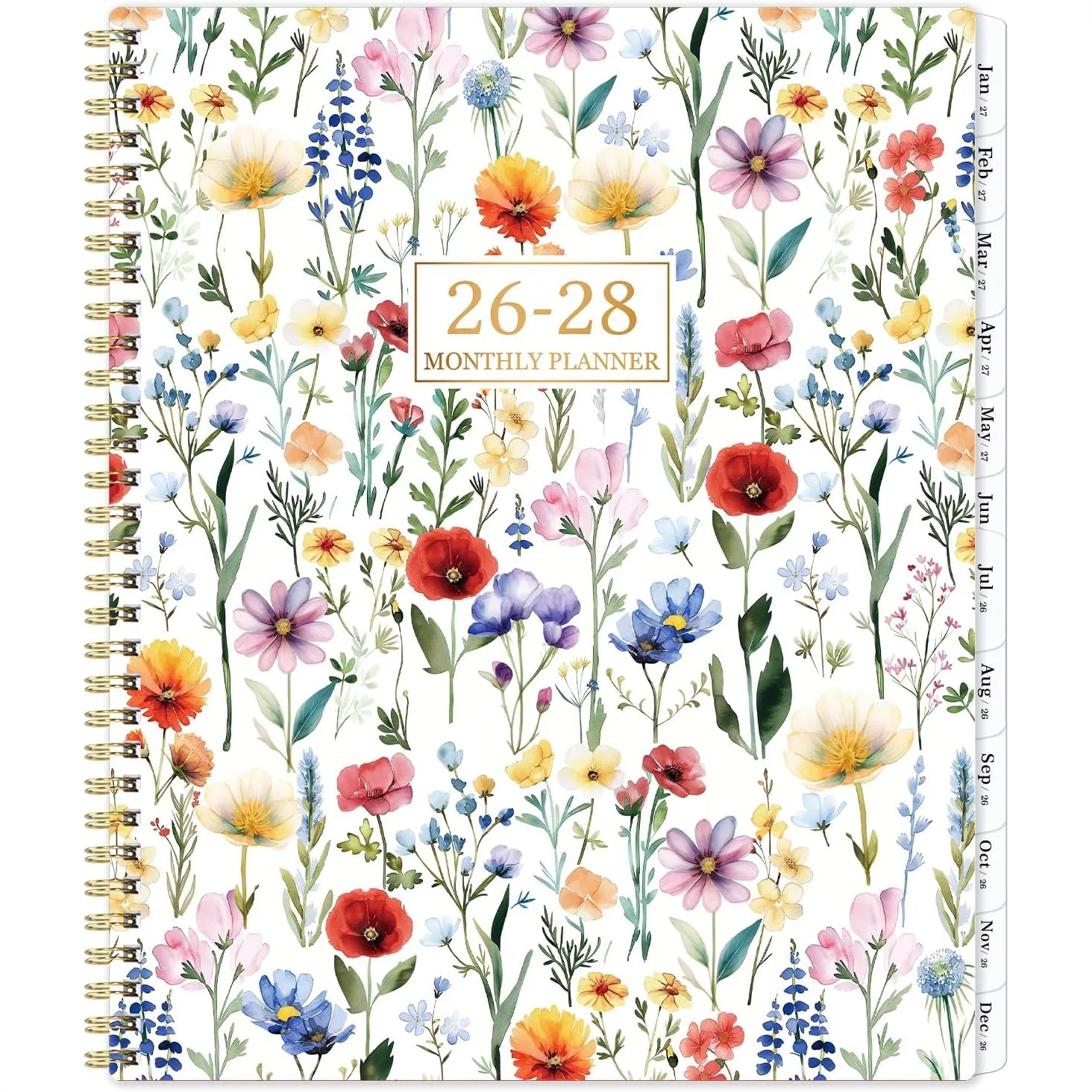 2-Year Monthly Planner 2026-2028, July 2026 - June 2028, 9"x11", 24 Months with Tabs, Twin-Wire Binding, Pocket, Holidays, Note
2-Year Monthly Planner 2026-2028, July 2026 - June 2028, 9"x11", 24 Months with Tabs, Twin-Wire Binding, Pocket, Holidays, Note