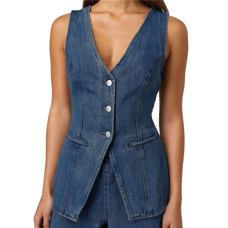 A83F-Women's Denim 2 Piece Set Casual Sleeveless V Neck Jean Vest Tops And High Waist Shorts Outfit Tracksuits
A83F-Women's Denim 2 Piece Set Casual Sleeveless V Neck Jean Vest Tops And High Waist Shorts Outfit Tracksuits