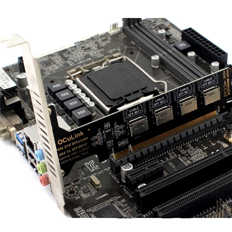 A34M-PCI-E X16 Split 4 Ports Oculink Expansion Card SFF8611&8612 NVME Pcie Solid Dtate Drive Adapter Formainboard Expansion
A34M-PCI-E X16 Split 4 Ports Oculink Expansion Card SFF8611&8612 NVME Pcie Solid Dtate Drive Adapter Formainboard Expansion