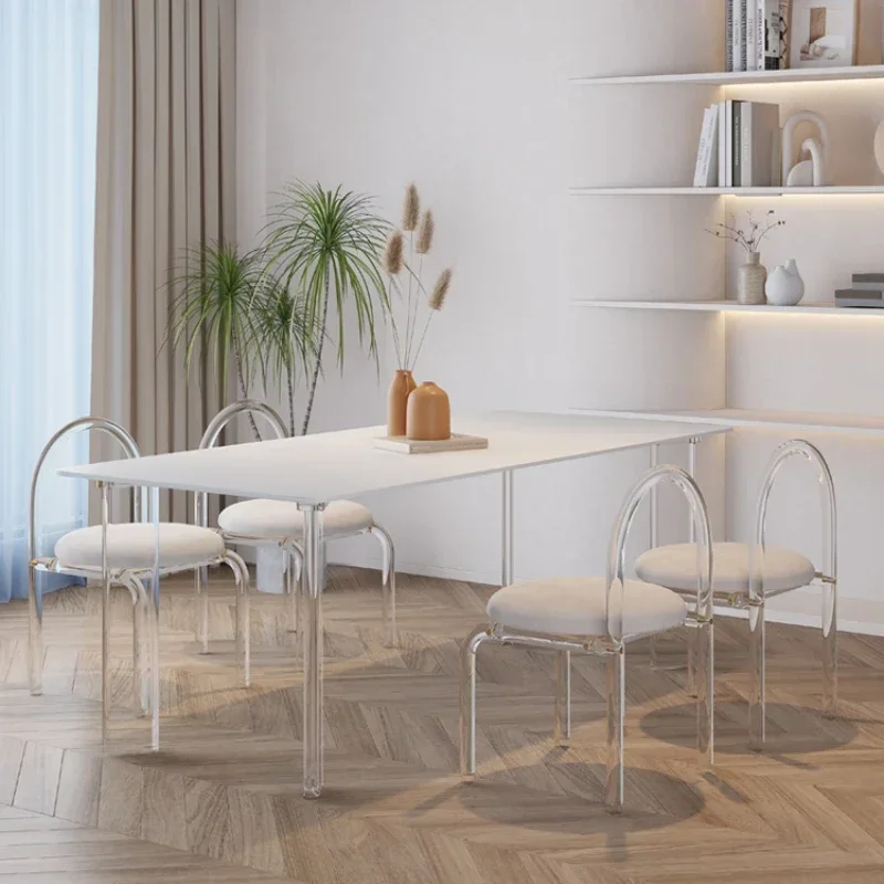 1Cream Style Transparent Acrylic Pure White Stone Plate Suspension DiningWhite Cool Silent Style Dining Tables and Chairs Set
1Cream Style Transparent Acrylic Pure White Stone Plate Suspension DiningWhite Cool Silent Style Dining Tables and Chairs Set