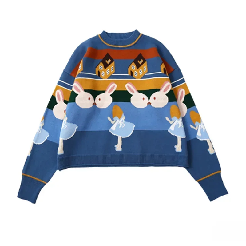 Japanese Vintage Harajuku Sweater Women Cute Rabbit O-neck Loose Knitted Pullover Winter Preppy Casual Jumper Sueter Mujer
Japanese Vintage Harajuku Sweater Women Cute Rabbit O-neck Loose Knitted Pullover Winter Preppy Casual Jumper Sueter Mujer