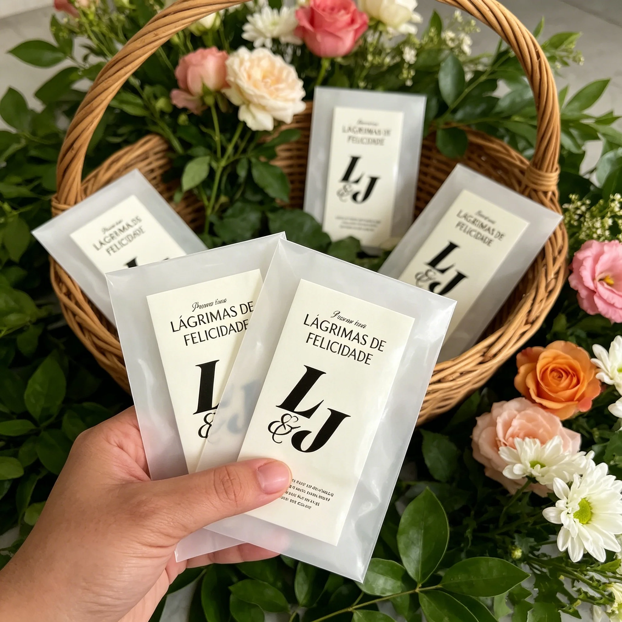 Custom Lágrimas de Felicidade Wedding Tissue Bags Personalized Initials & Date Glassine Pouches for Portuguese Wedding Guests Fa
Custom Lágrimas de Felicidade Wedding Tissue Bags Personalized Initials & Date Glassine Pouches for Portuguese Wedding Guests Fa