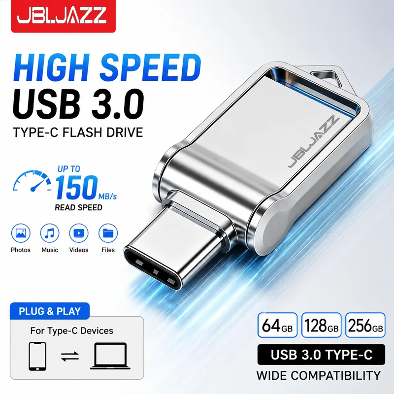 High-Speed 2 In 1 USB 3.0 Pendrive Metal Type-C Waterproof Flash Drive 128GB/256GB/512GB Data Storage Device for Office Laptop
High-Speed 2 In 1 USB 3.0 Pendrive Metal Type-C Waterproof Flash Drive 128GB/256GB/512GB Data Storage Device for Office Laptop