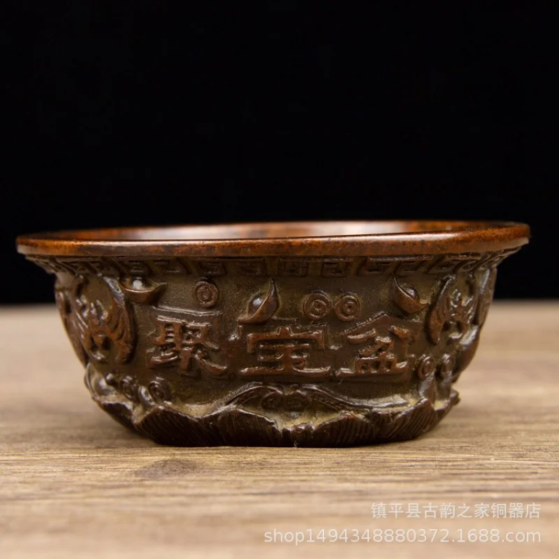 Brass Thickened Five Blessings Treasure Bowl Ornament for Office Home Living Room Shop Desktop Decoration
Brass Thickened Five Blessings Treasure Bowl Ornament for Office Home Living Room Shop Desktop Decoration