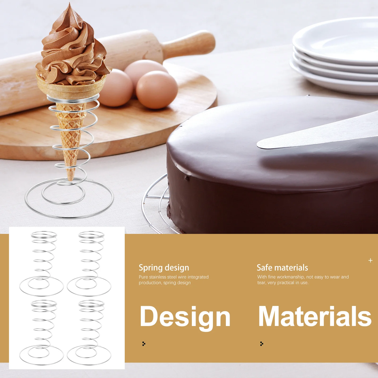 4Pcs Ice Cream Display Rack Stainless Steel Cone Holders Desk Stand Home Restaurant Food Stall Ice Cream Cone Shelf
4Pcs Ice Cream Display Rack Stainless Steel Cone Holders Desk Stand Home Restaurant Food Stall Ice Cream Cone Shelf