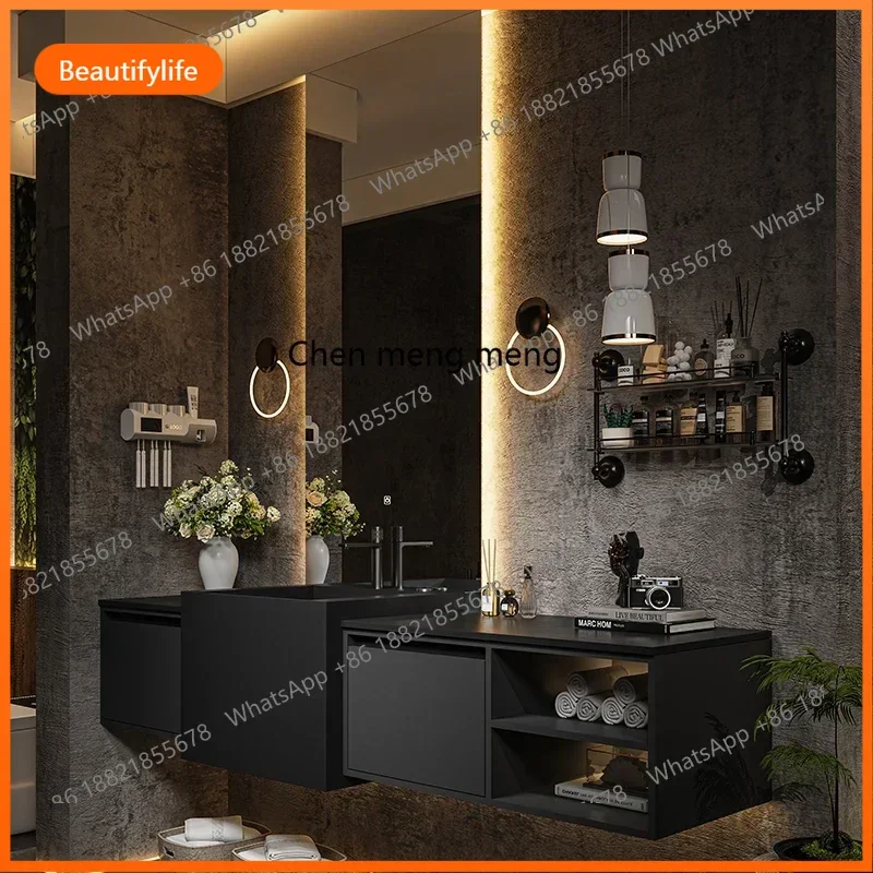 Modern bathroom cabinet combination rock slab integrated basin hotel washstand ceramic bathroom cabinet
Modern bathroom cabinet combination rock slab integrated basin hotel washstand ceramic bathroom cabinet
