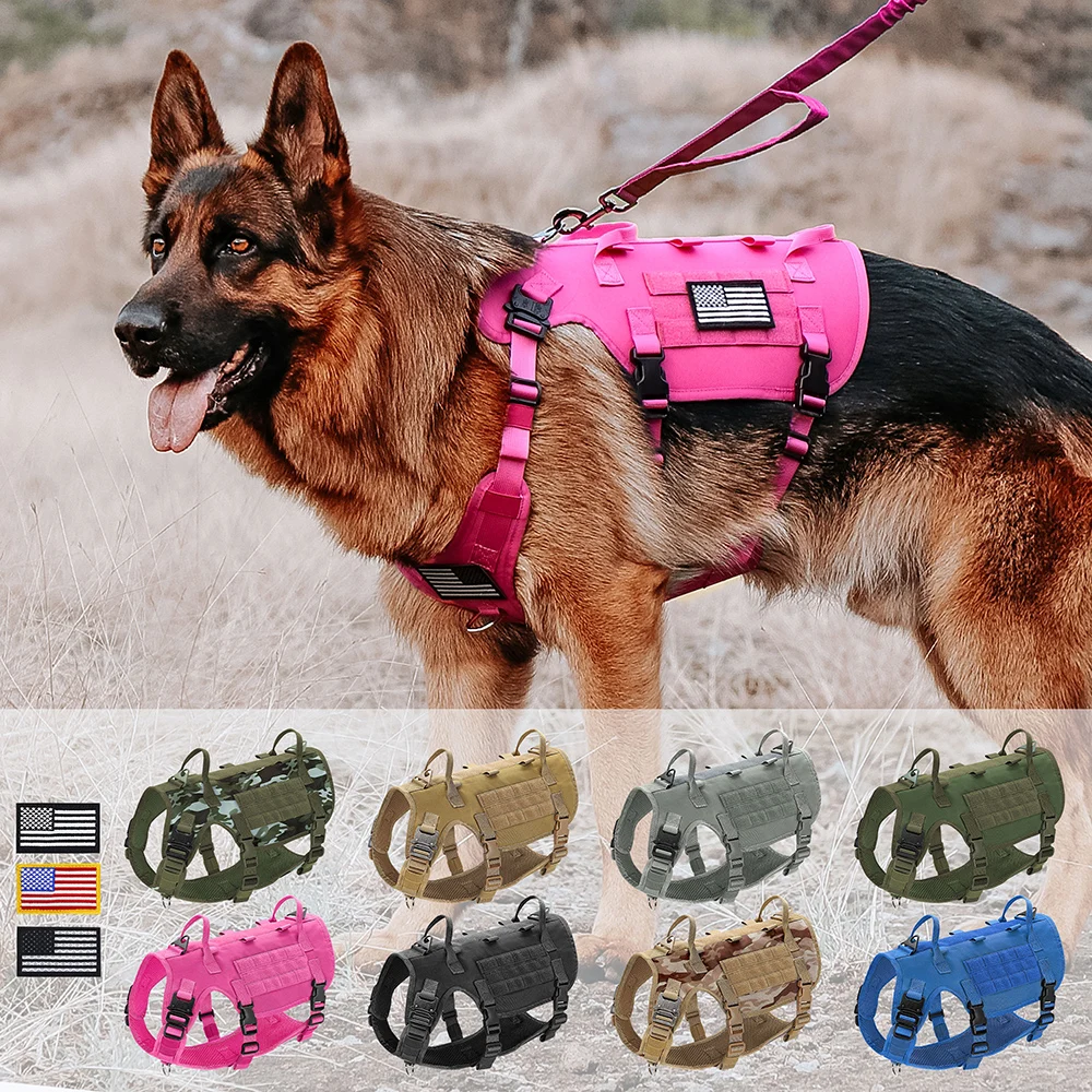 Nylon Tactical Dog Harness Military Dogs Vest Durable Pet Training Harnesses with Flags for Medium Large Dogs Golden Retriever
Nylon Tactical Dog Harness Military Dogs Vest Durable Pet Training Harnesses with Flags for Medium Large Dogs Golden Retriever