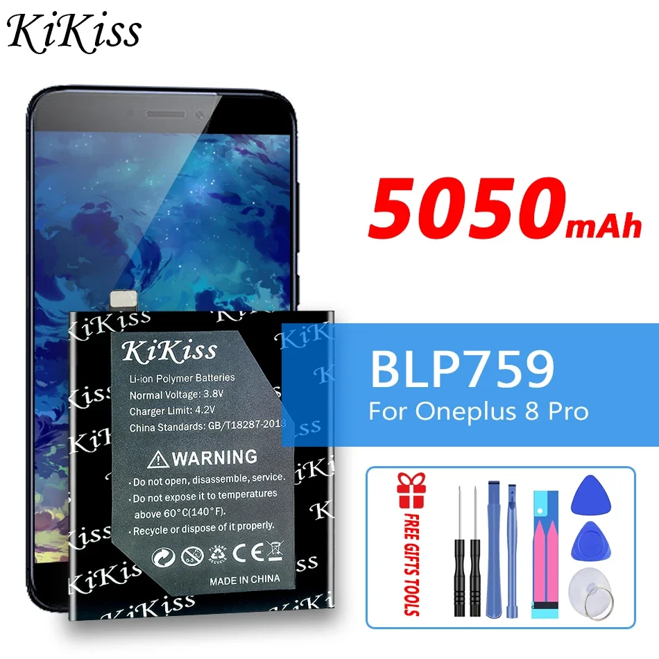 Сменный аккумулятор большой емкости KiKiss 5050 мАч BLP759 для Oneplus 8 Pro One Plus 8pro, аккумуляторы для мобильных телефонов
Сменный аккумулятор большой емкости KiKiss 5050 мАч BLP759 для Oneplus 8 Pro One Plus 8pro, аккумуляторы для мобильных телефонов
