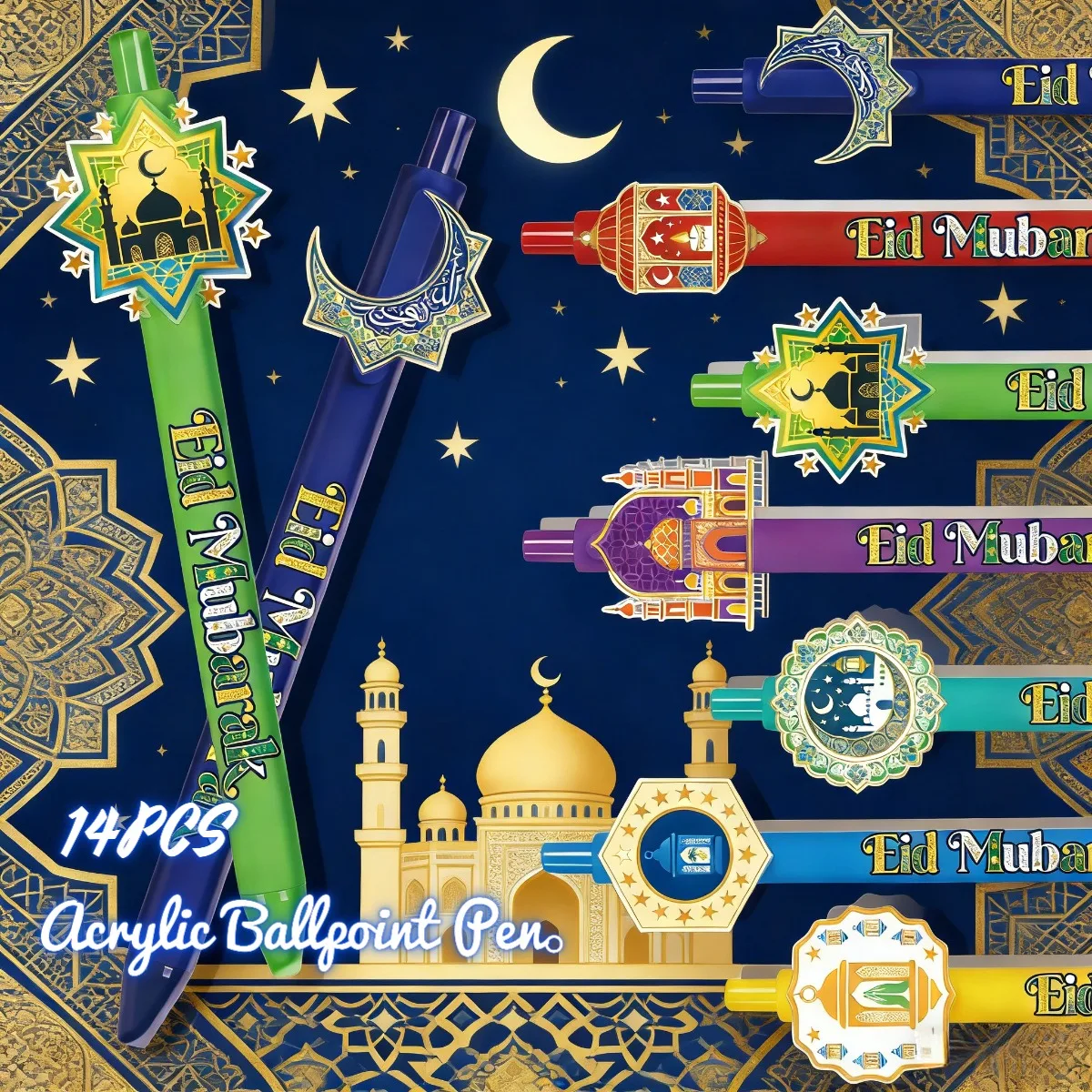 Набор из 14 акриловых шариковых ручек с исламской тематикой, для студентов, портативные, для офиса, креативный дизайн
Набор из 14 акриловых шариковых ручек с исламской тематикой, для студентов, портативные, для офиса, креативный дизайн