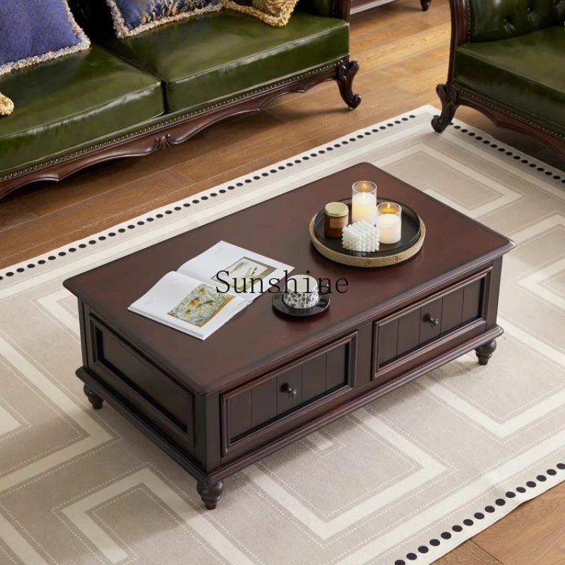 American all solid wood coffee table retro living room furniture locker multi-drawer rectangular simple
American all solid wood coffee table retro living room furniture locker multi-drawer rectangular simple