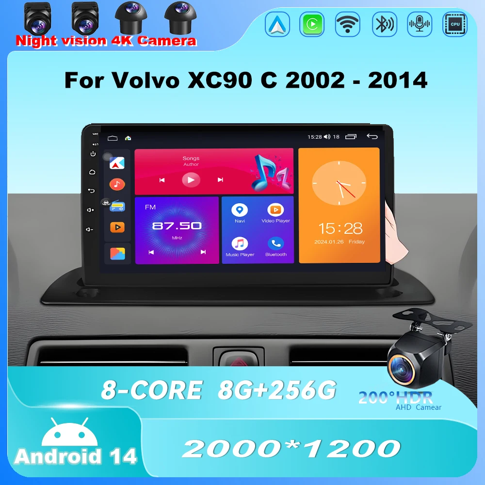 Car Radio For Volvo XC90 C 2002 - 2014 Android 14 Multimedia Player Navigation 4G Wireless Carplay Head Unit Auto Stereo
Car Radio For Volvo XC90 C 2002 - 2014 Android 14 Multimedia Player Navigation 4G Wireless Carplay Head Unit Auto Stereo