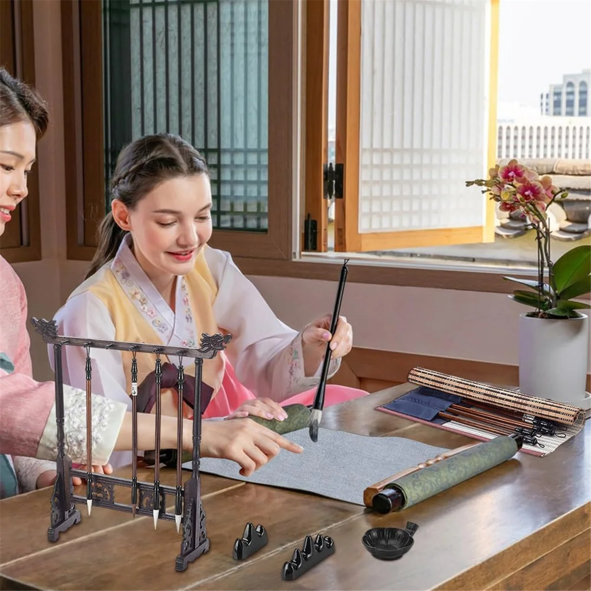 AA98 15Pcs Chinese Calligraphy Brushes Set for Watercolor Art with Roll-Up Brush Holder Tray Containers Water Writing Cloth
AA98 15Pcs Chinese Calligraphy Brushes Set for Watercolor Art with Roll-Up Brush Holder Tray Containers Water Writing Cloth