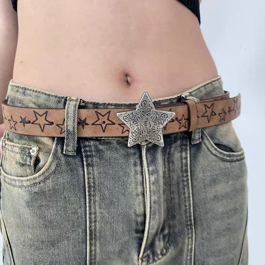 Star Ladies Belt Y2k Accessories Vintage Y2k PU Leather Belt Fashion Jeans Pants Decorative Waistband Women Clothes Accessories
Star Ladies Belt Y2k Accessories Vintage Y2k PU Leather Belt Fashion Jeans Pants Decorative Waistband Women Clothes Accessories