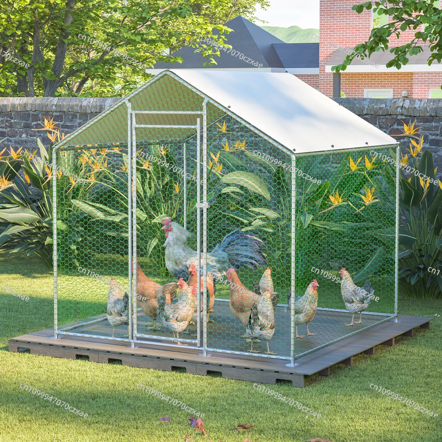 Chicken Stall 2x3x2m with Safety Lock, Waterproof PE Cloth, Free-running Hook Made of Metal for Chickens, Rabbits, Ducks, Hens
Chicken Stall 2x3x2m with Safety Lock, Waterproof PE Cloth, Free-running Hook Made of Metal for Chickens, Rabbits, Ducks, Hens