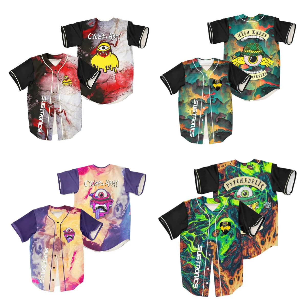 Subtronics Cyclops Army Merch Baseball Jersey V-Neck Short Sleeve Button-Down Shirts Women Men Streetwear Tops
Subtronics Cyclops Army Merch Baseball Jersey V-Neck Short Sleeve Button-Down Shirts Women Men Streetwear Tops