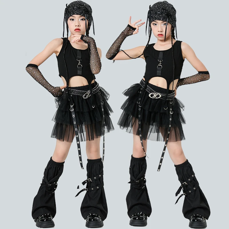 New Jazz Dance Costume Girls Performance Clothing Hip-Hop Dance Clothes Children Runway Show Outfit Black Mesh Skirt Set XH2758
New Jazz Dance Costume Girls Performance Clothing Hip-Hop Dance Clothes Children Runway Show Outfit Black Mesh Skirt Set XH2758
