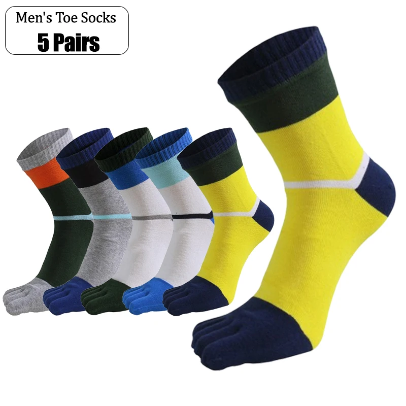 5 Pairs Men's Five Finger Socks Cotton Breathable Anti-Bacterial Casual Stripes Toe Socks Soft Comfortable Daily Sports Socks
5 Pairs Men's Five Finger Socks Cotton Breathable Anti-Bacterial Casual Stripes Toe Socks Soft Comfortable Daily Sports Socks