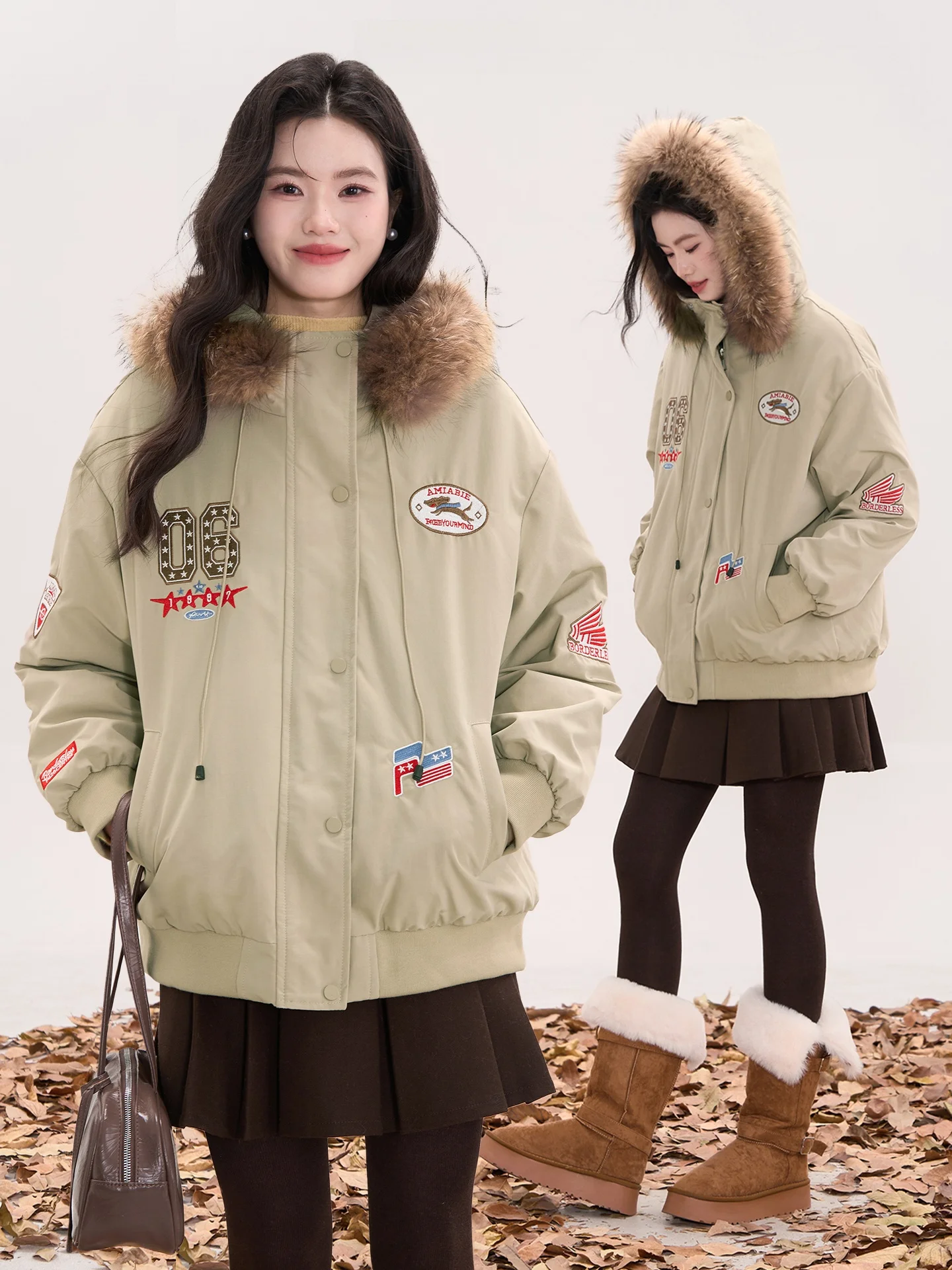 Женская хлопковая куртка-бомбер с капюшоном и большим меховым воротником Floral Field Window Heme, осенне-зимняя, утепленная
Женская хлопковая куртка-бомбер с капюшоном и большим меховым воротником Floral Field Window Heme, осенне-зимняя, утепленная