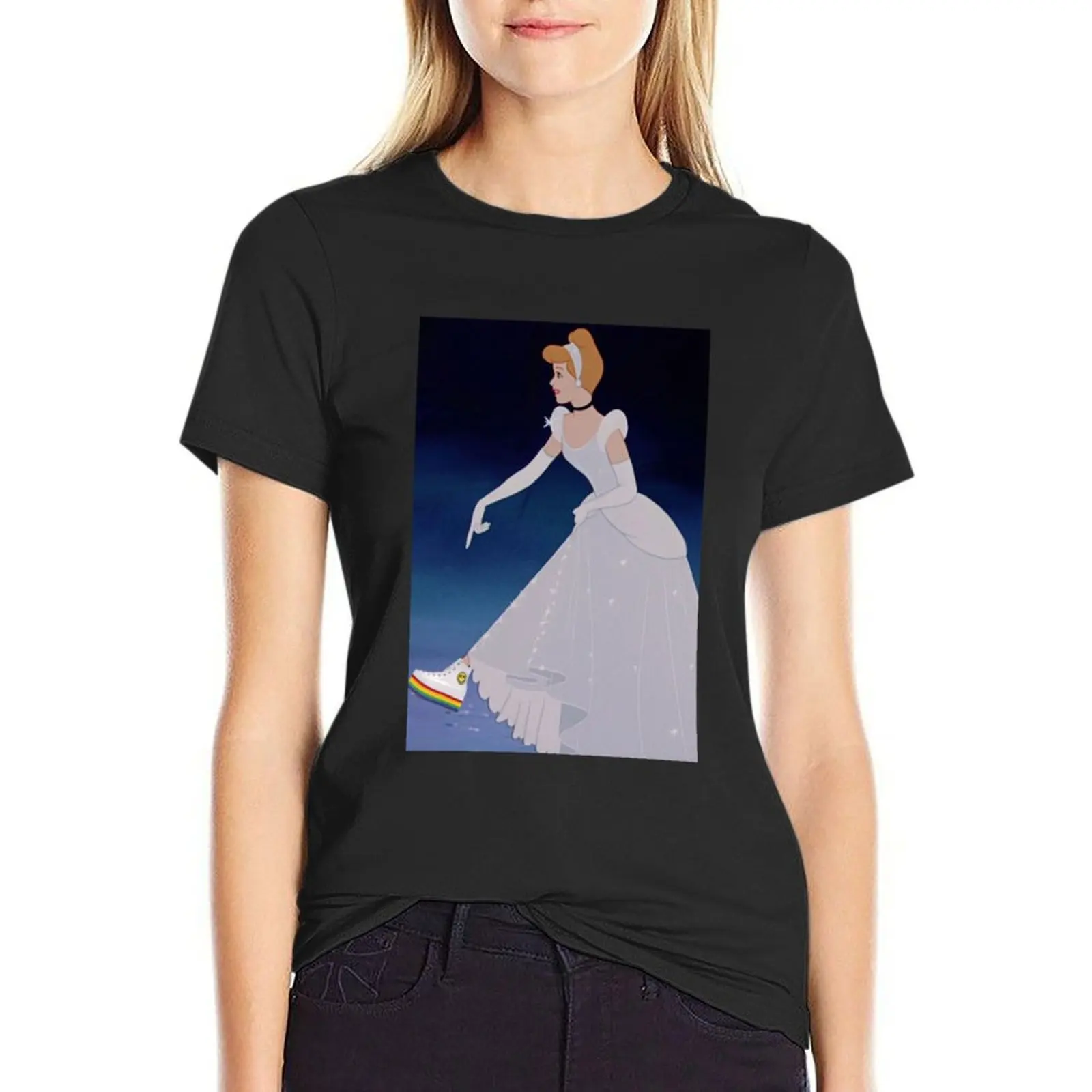 Cinderella with her ideal shoe T-Shirt plain vintage clothes Short sleeve tee cropped t shirts for Women
Cinderella with her ideal shoe T-Shirt plain vintage clothes Short sleeve tee cropped t shirts for Women