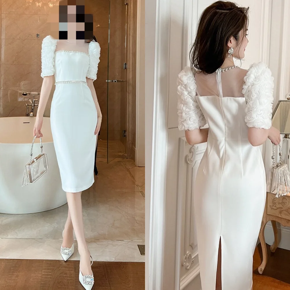 Evening Sexy Casual Jersey Sash Flower Prom Column Square Neck Bespoke Occasion Gown Knee Length Dresses
Evening Sexy Casual Jersey Sash Flower Prom Column Square Neck Bespoke Occasion Gown Knee Length Dresses