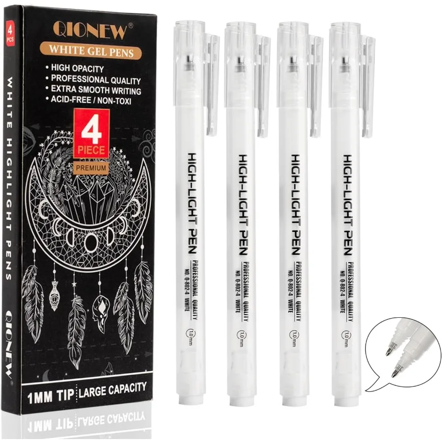 White Gel Pens4 Pack 1mm Fine Point Opaque White Archival Ink Pens Gel Ink Pen Set for Black Paper Drawing Card Making Art High
White Gel Pens4 Pack 1mm Fine Point Opaque White Archival Ink Pens Gel Ink Pen Set for Black Paper Drawing Card Making Art High