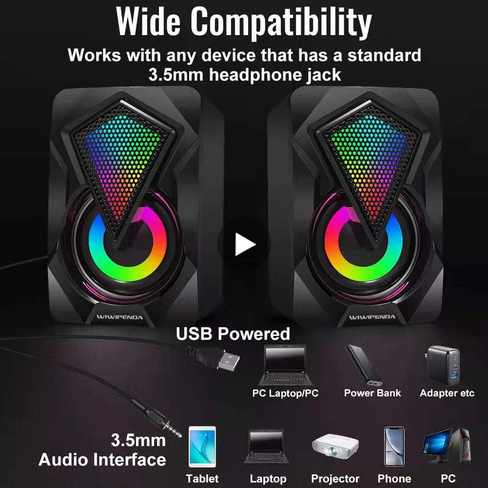 USB Speaker Music PC Sound Box For Computer Laptop Bocina Stereo Bass Subwoofer Acoustics Hifi Audio Home Theater Theatre System
USB Speaker Music PC Sound Box For Computer Laptop Bocina Stereo Bass Subwoofer Acoustics Hifi Audio Home Theater Theatre System