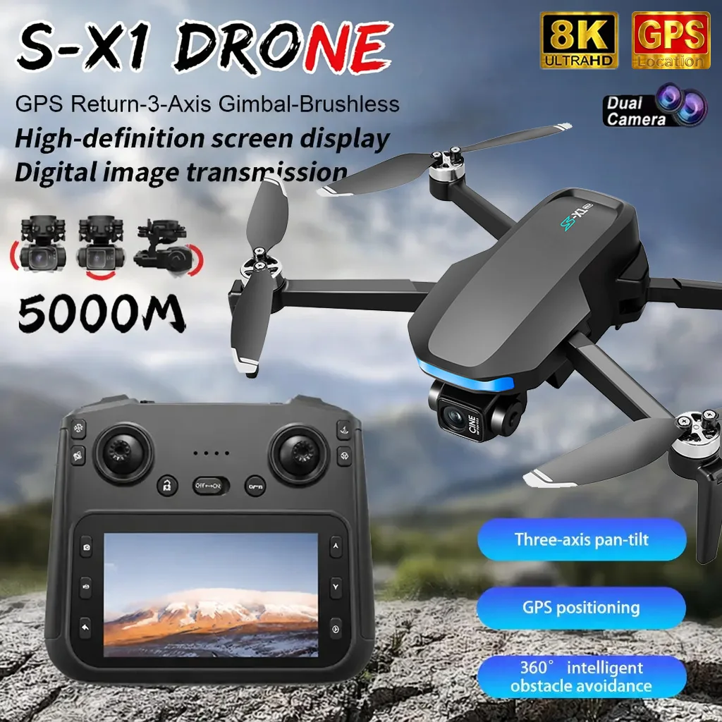 Professional Drone with 8K HD Cameras Remote Control Quadcopter Four Axis Aircraft Altitude Hold GPS Fly Toys Aerial Photography
Professional Drone with 8K HD Cameras Remote Control Quadcopter Four Axis Aircraft Altitude Hold GPS Fly Toys Aerial Photography
