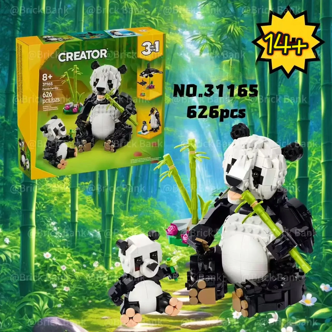 Новый конструктор Disney 31165 «Дикие животные: Семья панд» 3-в-1, модель животного, игрушка, подарок на день рождения, Рождество, сувениры для вечеринок
Новый конструктор Disney 31165 «Дикие животные: Семья панд» 3-в-1, модель животного, игрушка, подарок на день рождения, Рождество, сувениры для вечеринок