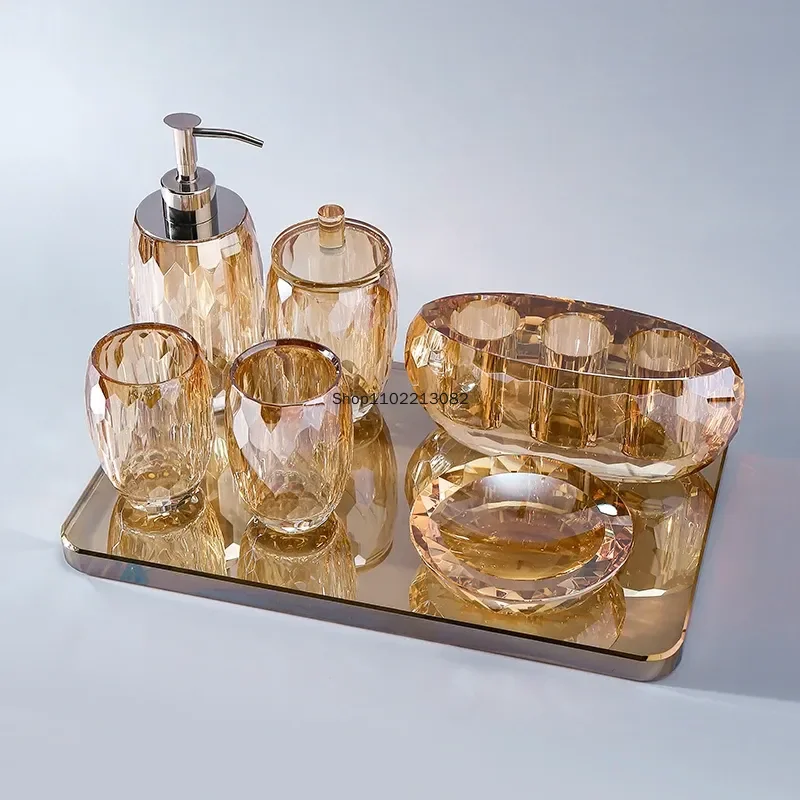 Crystal Bathroom Amenity Set Luxury Toilet Hand Sanitizer Bottle Mouthwash Cup Soap Dish Storage Tray Bathroom Accessories New
Crystal Bathroom Amenity Set Luxury Toilet Hand Sanitizer Bottle Mouthwash Cup Soap Dish Storage Tray Bathroom Accessories New
