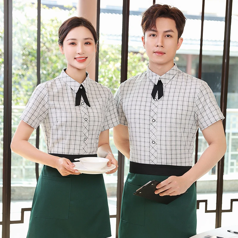 Men's short-sleeved summer workwear for restaurant staff, Western restaurant front desk, bar, hotel, hot pot restaurant, and res
Men's short-sleeved summer workwear for restaurant staff, Western restaurant front desk, bar, hotel, hot pot restaurant, and res